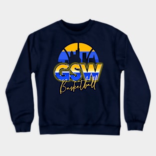 Golden State Basketball Retro 90s Chrome Skyline Crewneck Sweatshirt